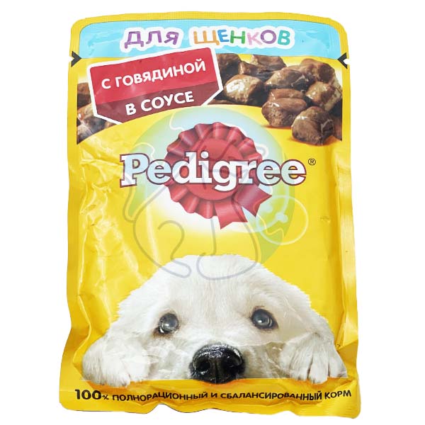 پوچ مخصوص توله سگ طعم گوشت گاو pedigree 85gr